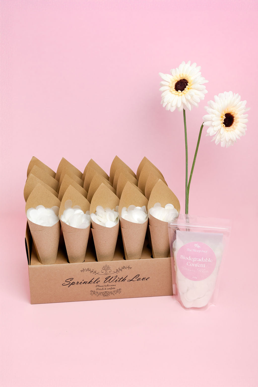 Biodegradable Confetti Tray & Cones - Kraft