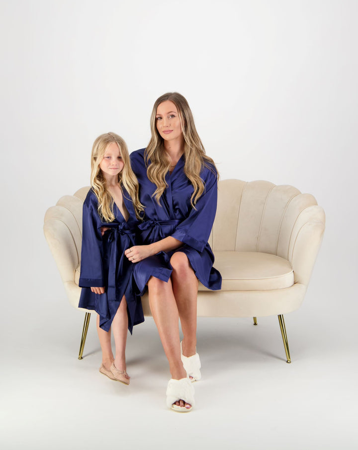 Alexa Mini Flower Girl Robe - Navy