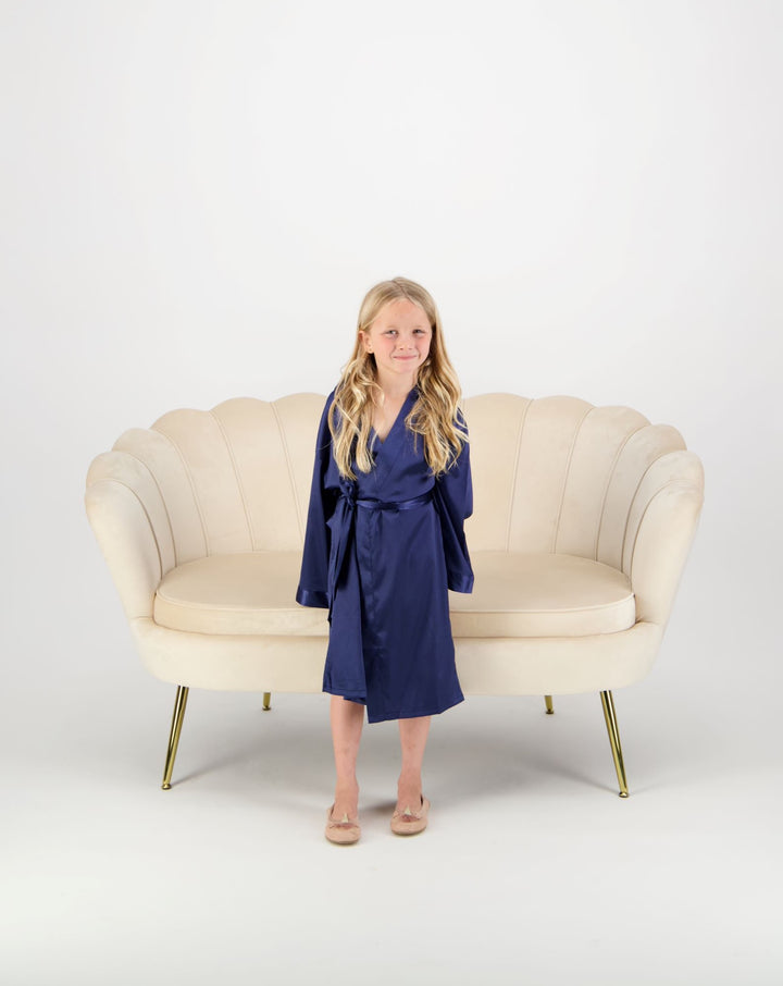 Alexa Mini Flower Girl Robe - Navy