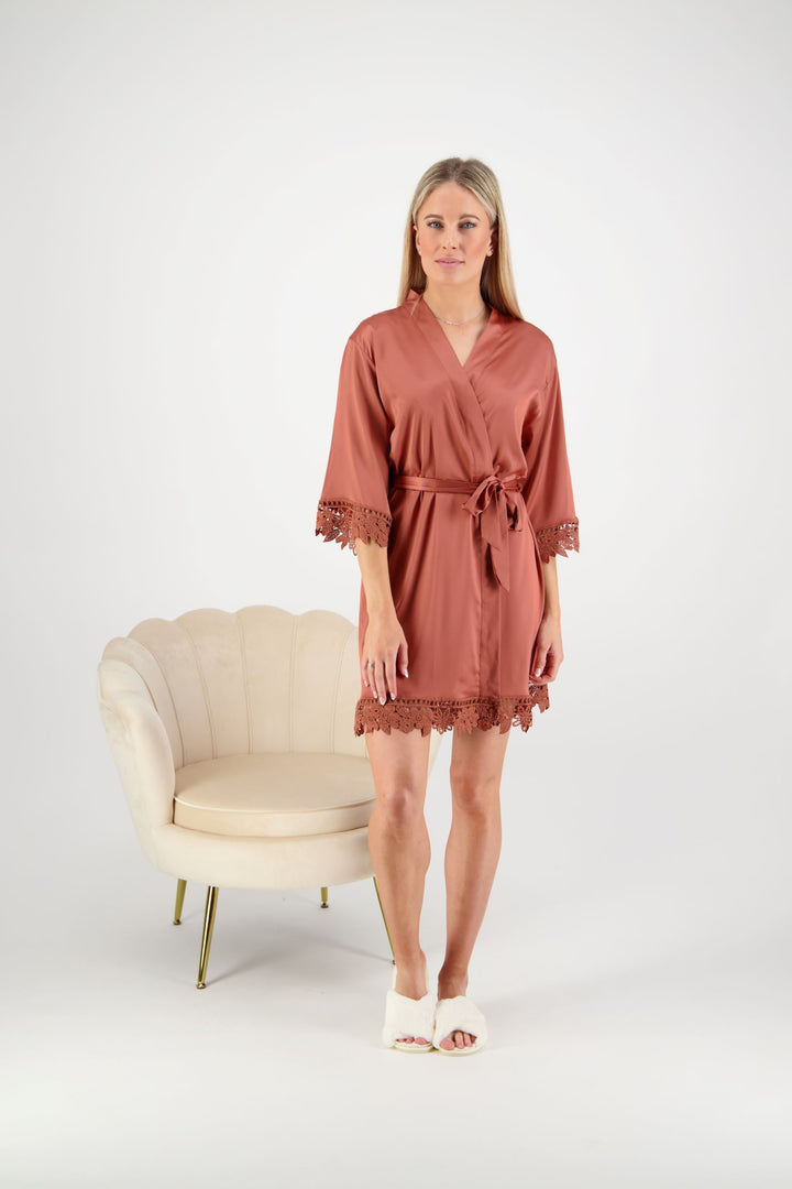 Misha Lace Robe - Copper