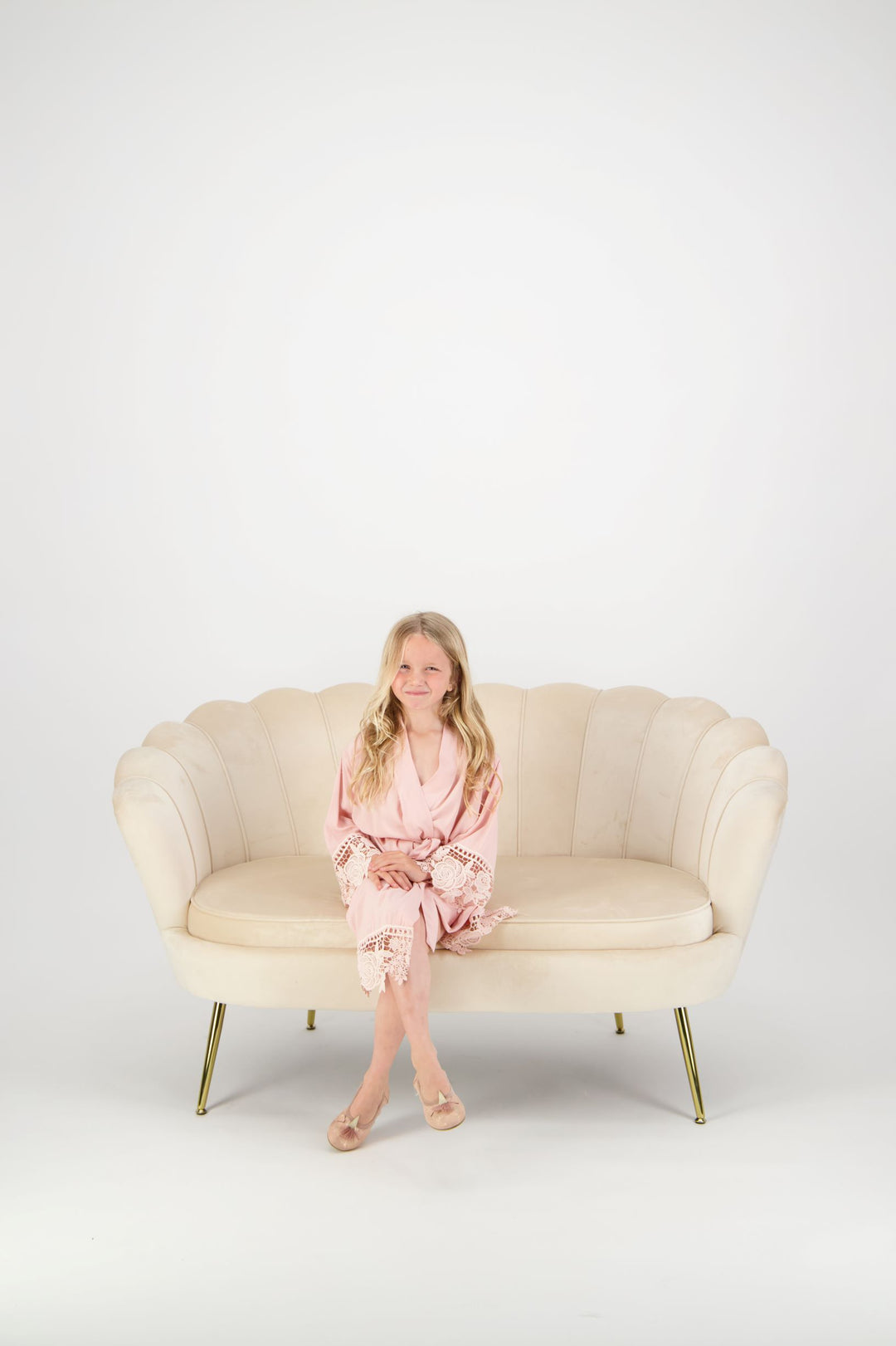 Olivia Cotton Flower Girl Robe - Blush