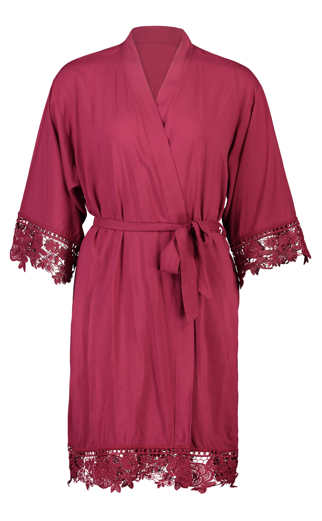 Olivia Cotton Flower Girl Robe - Burgundy