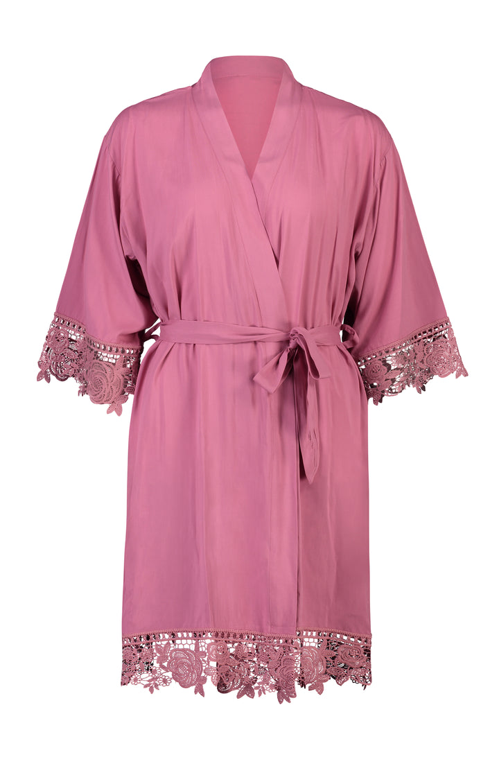 Olivia Cotton Flower Girl Robe - Dusty Rose