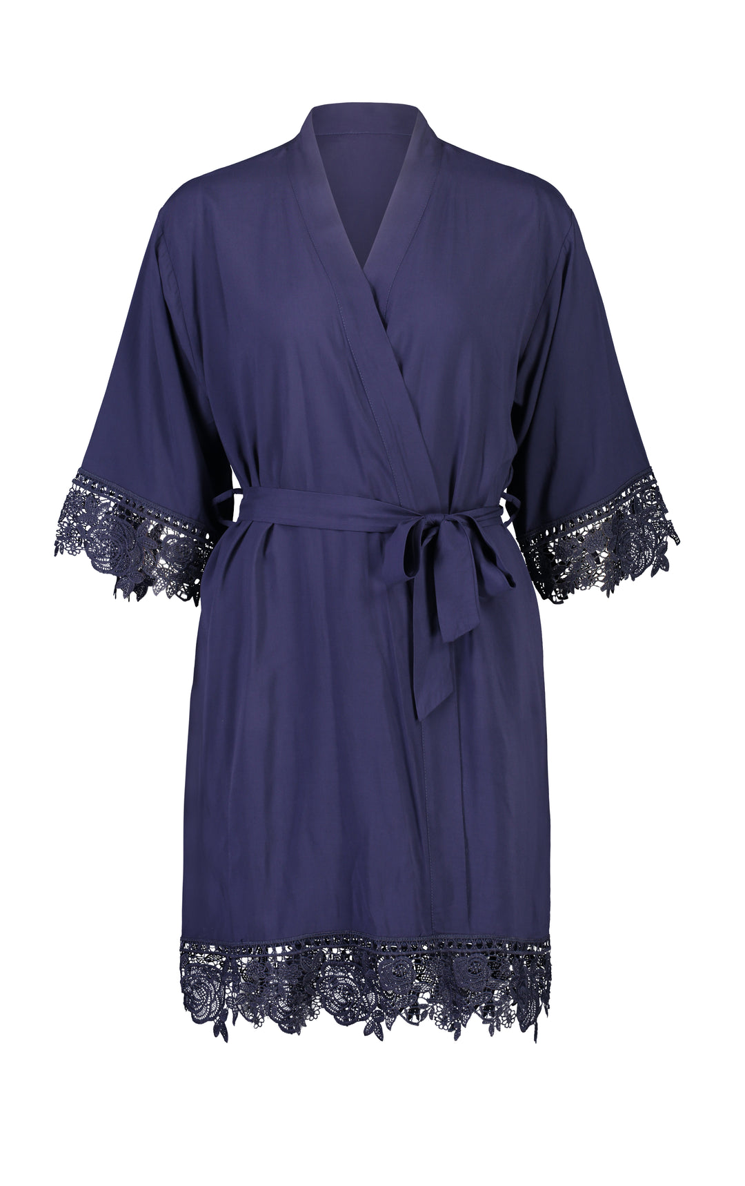 Olivia Cotton Flower Girl Robe - Navy