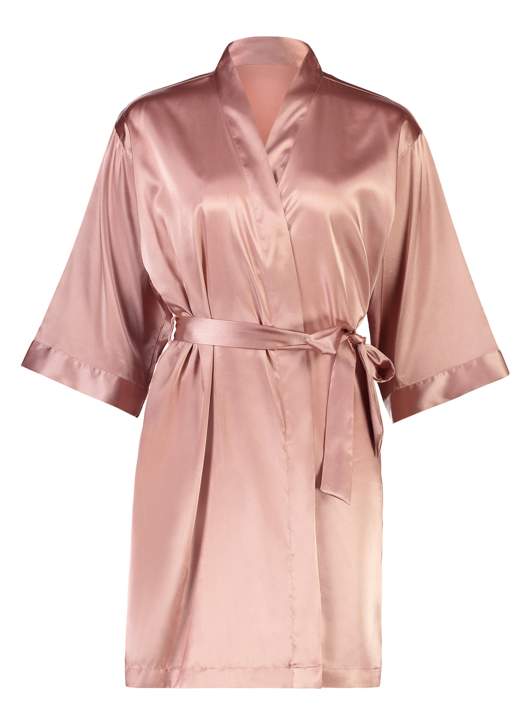 Alexa Satin Robe - Dusty Rose