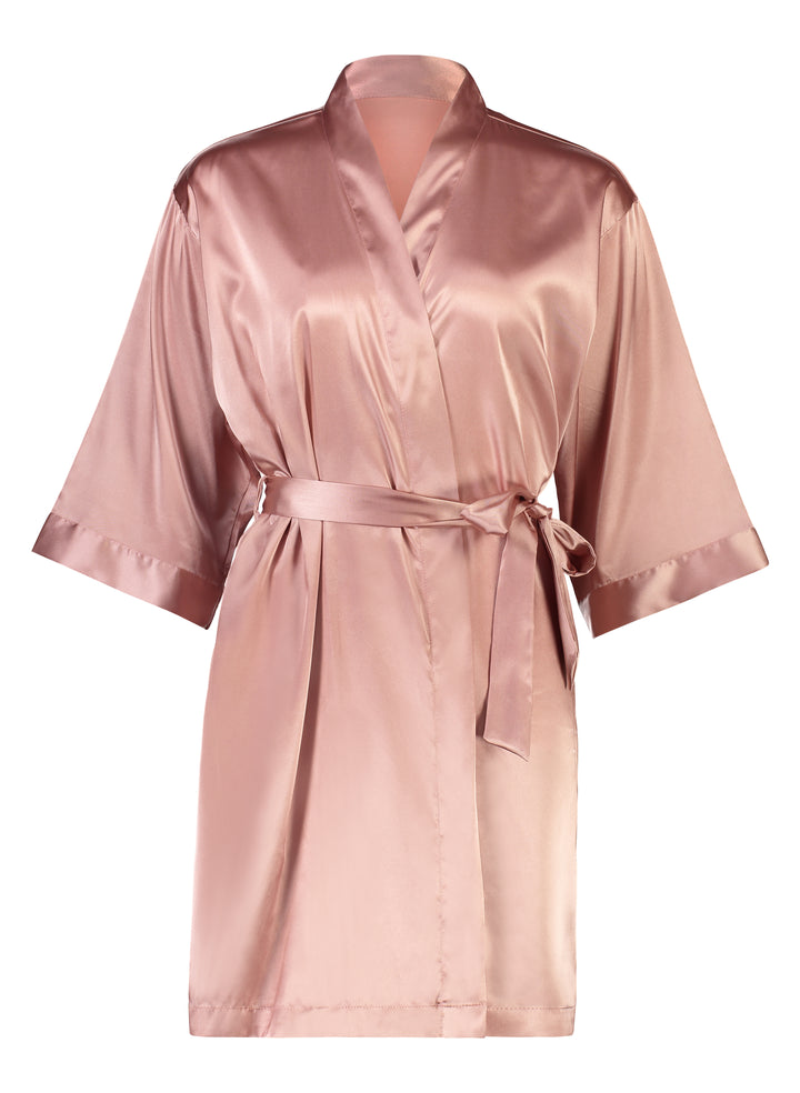 Alexa Satin Robe - Dusty Rose