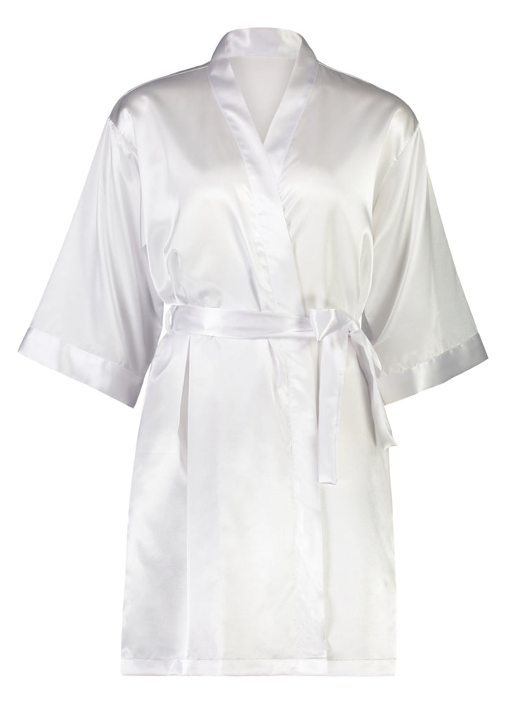 Alexa Satin Robe - White