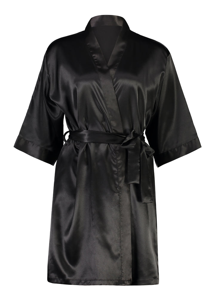 Alexa Satin Robe - Black