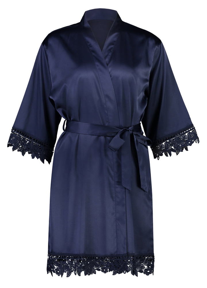 Misha Mini Flower Girl Robe - Navy