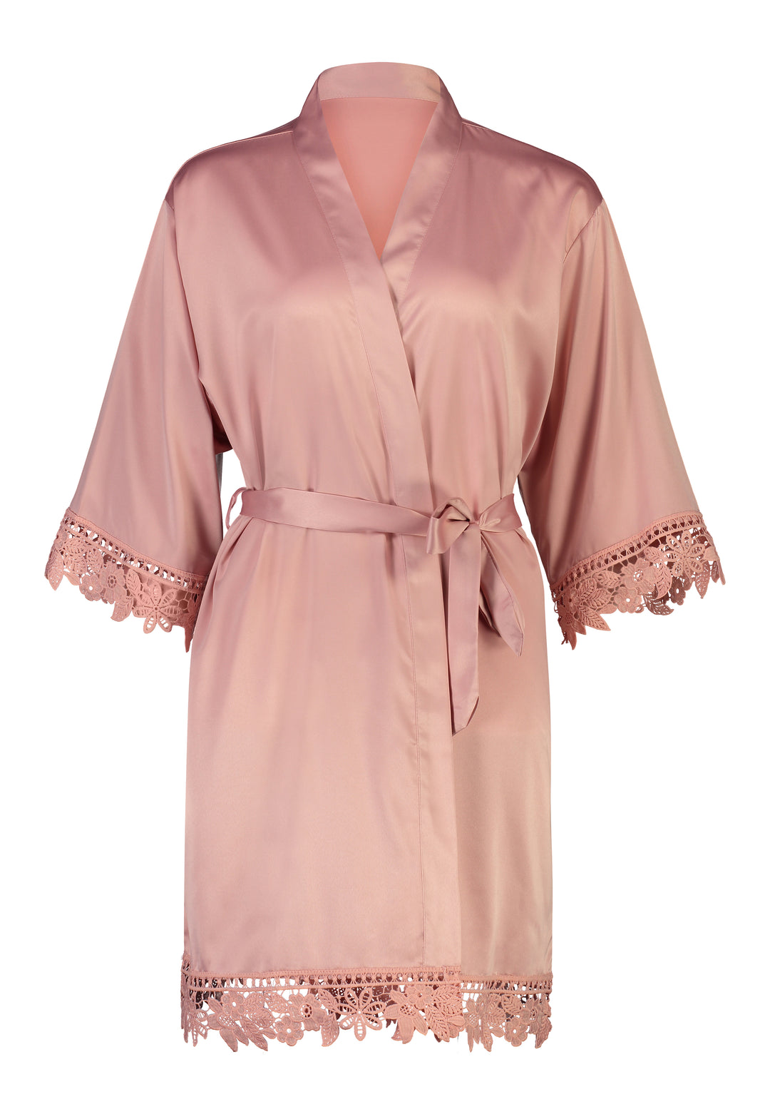 Misha Lace Robe - Dusty Rose