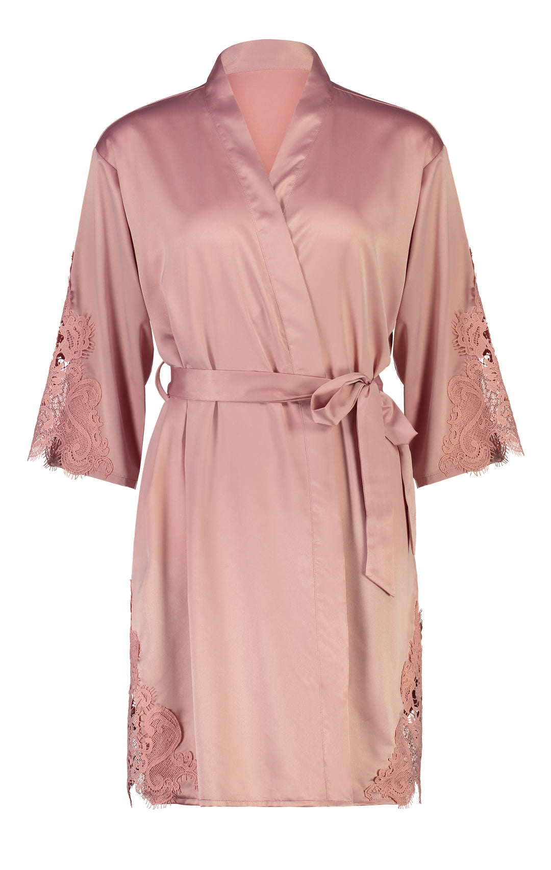 Avana Lace Robe - Dusty Rose