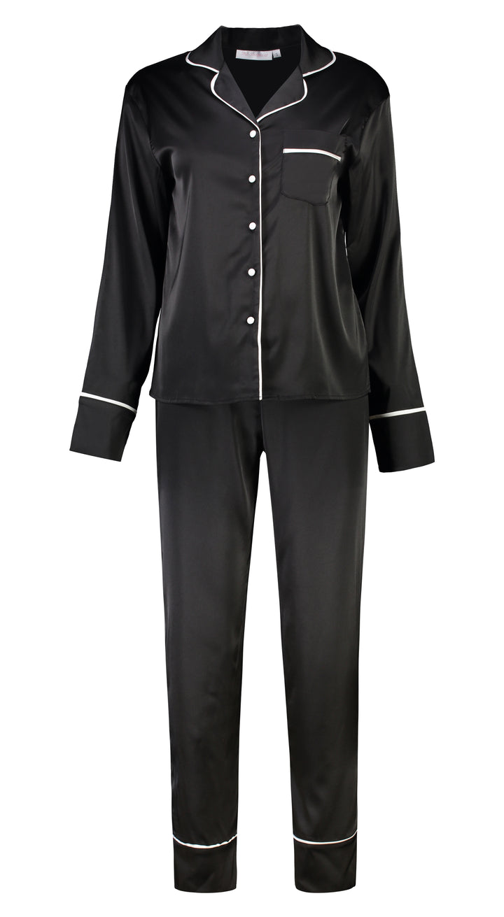 Georgie Long PJ Set - Black/ White