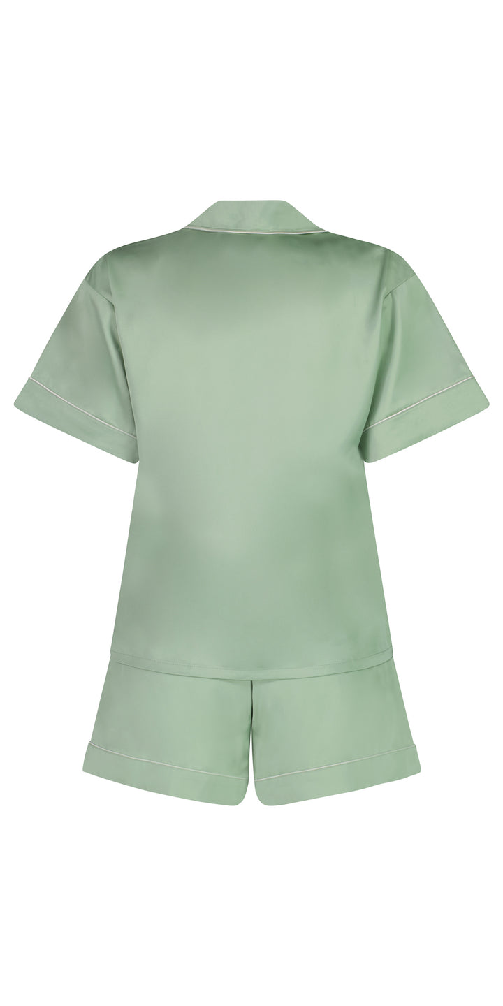 Sienna Short PJ Set - Sage Green/White