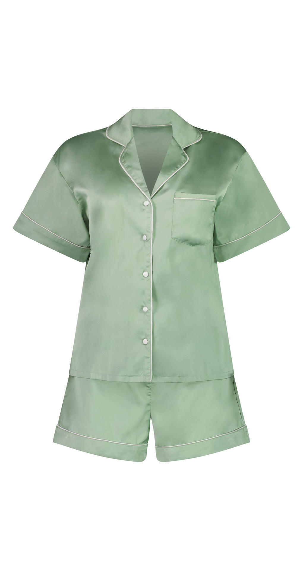 Sienna Short PJ Set - Sage Green/White