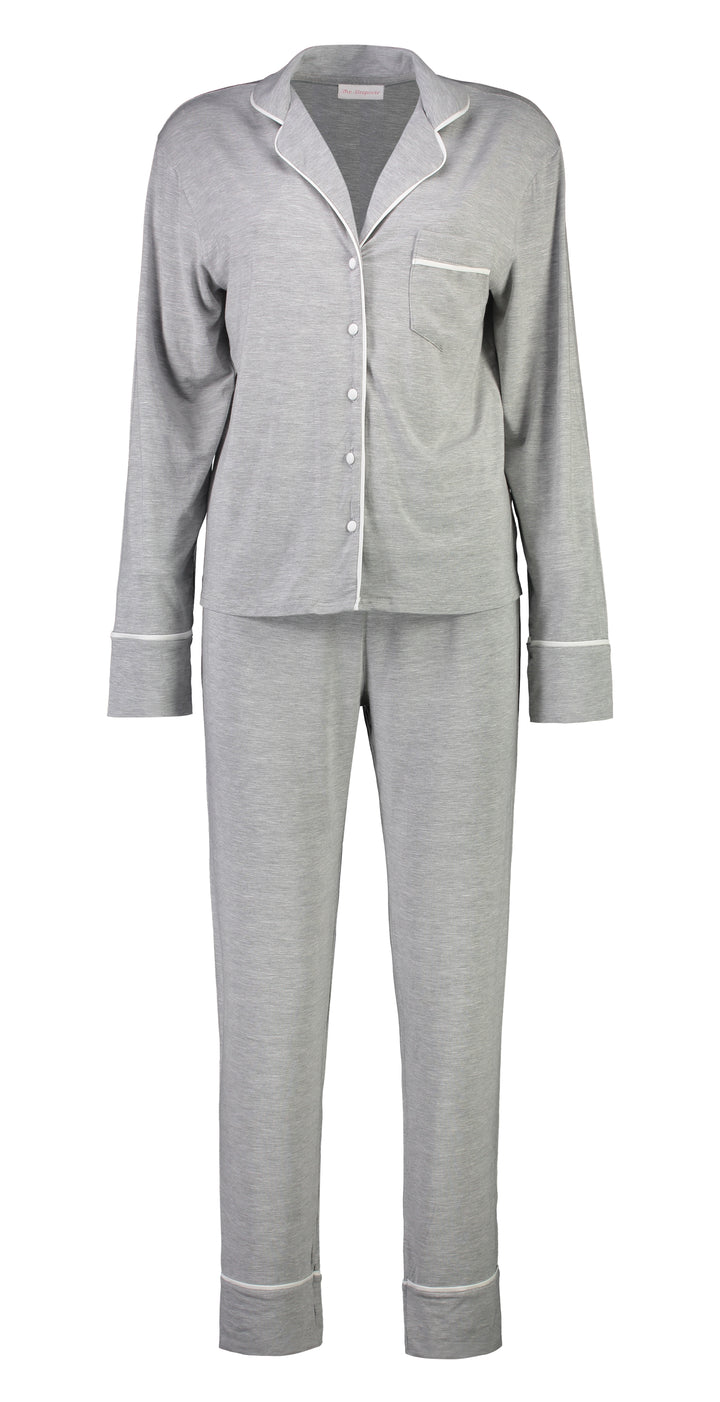 Sophia Supersoft Long PJ Set - Grey Marle